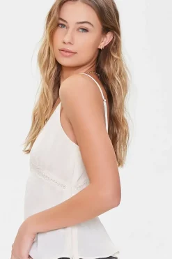 Satin Lace-Trim Cami