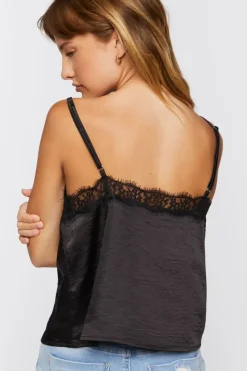 Satin Lace-Trim Cami