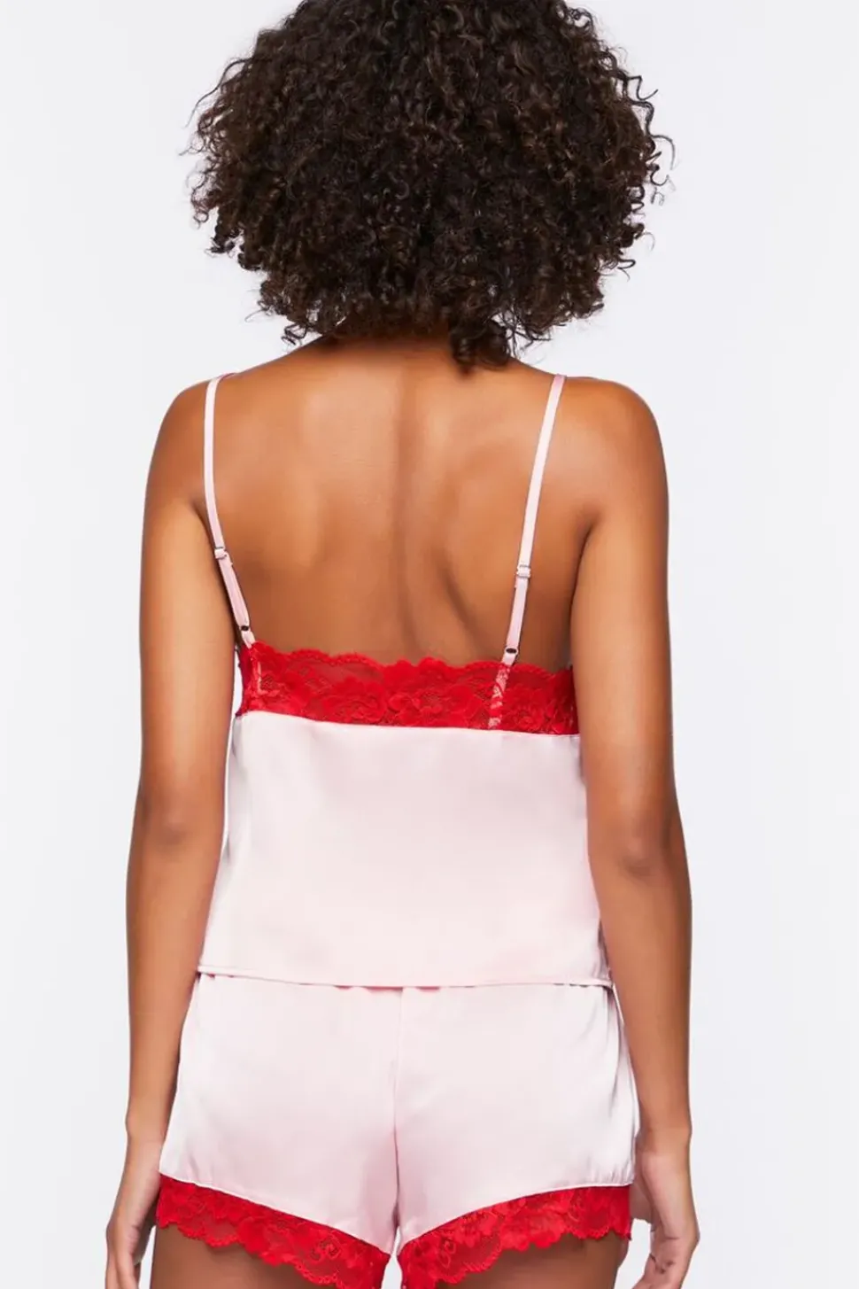 Satin Lace-Trim Cami & Shorts Pajama Set