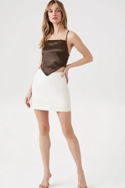 Satin Lace-Up Handkerchief Cami