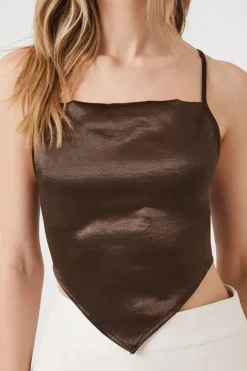 Satin Lace-Up Handkerchief Cami