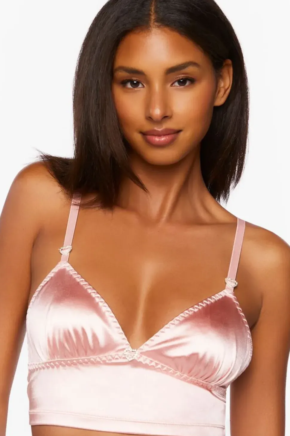 Satin Longline Triangle Bralette