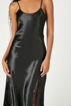 Satin Midi Cami Slip Dress