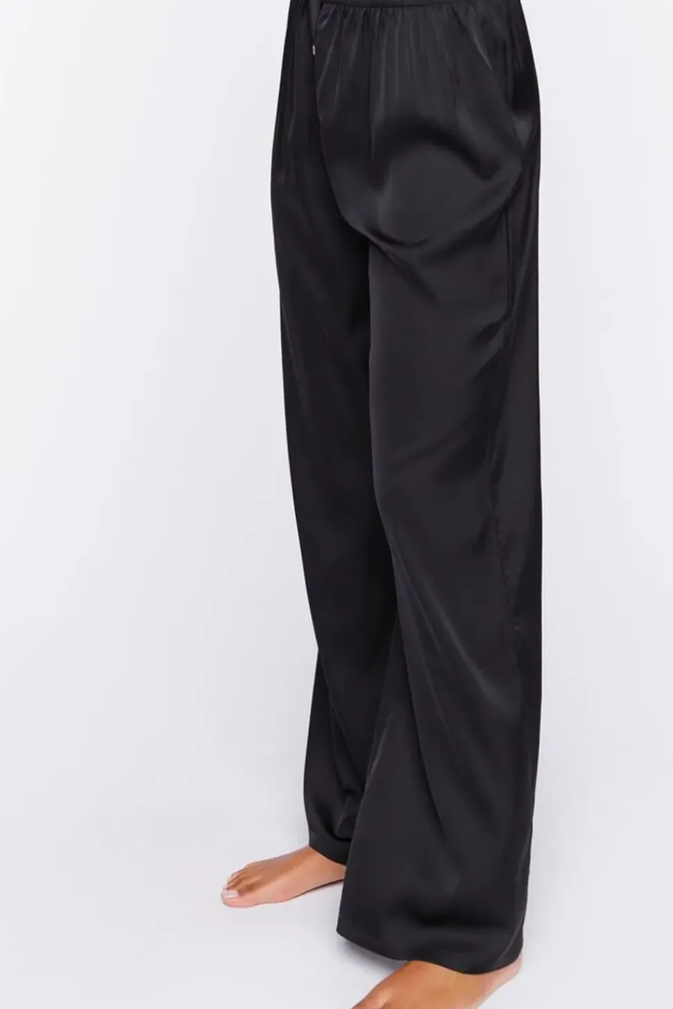 Satin Mid-Rise Pajama Pants