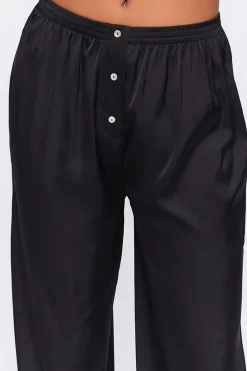 Satin Mid-Rise Pajama Pants