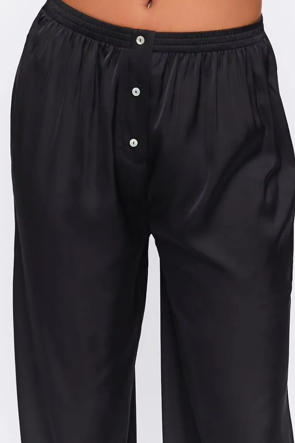 Satin Mid-Rise Pajama Pants