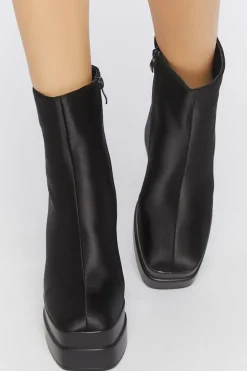 Satin Platform Booties