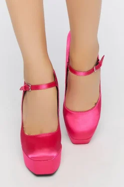 Satin Platform Pumps