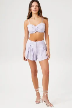 Satin Pleated Shorts