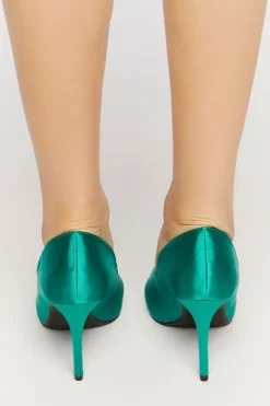 Satin Pointed Toe Pumps