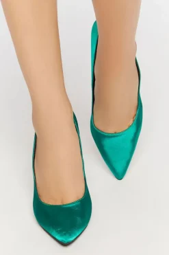 Satin Pointed Toe Pumps