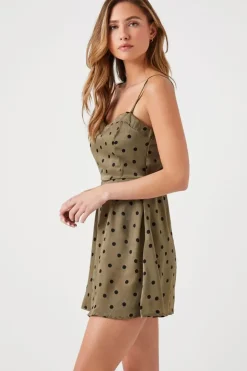 Satin Polka Dot Mini Dress
