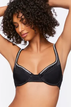 Satin Rhinestone Bra