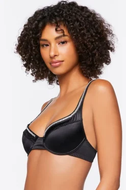 Satin Rhinestone Bra