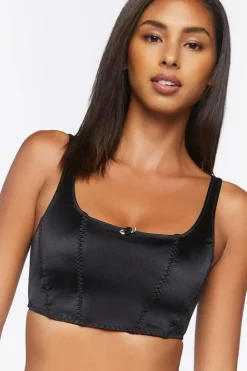 Satin Rose Bustier Bralette