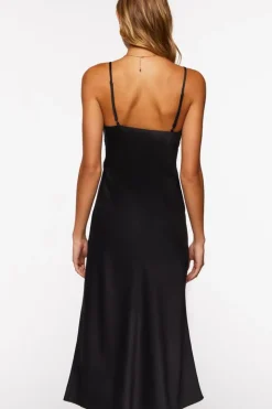 Satin Ruched Cami Dress