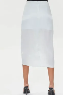Satin Ruched Drawstring Skirt