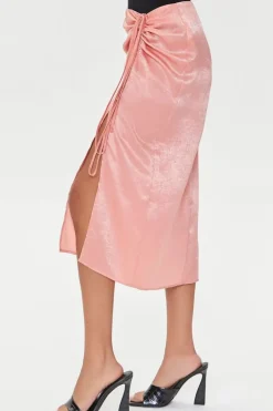 Satin Ruched Skirt