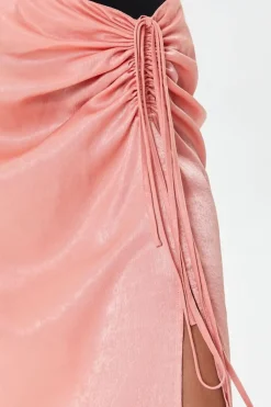 Satin Ruched Skirt