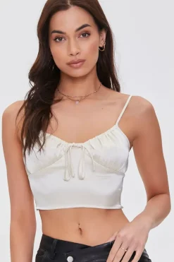 Satin Self-Tie Cropped Cami