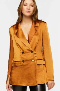 Satin Split-Sleeve Blazer