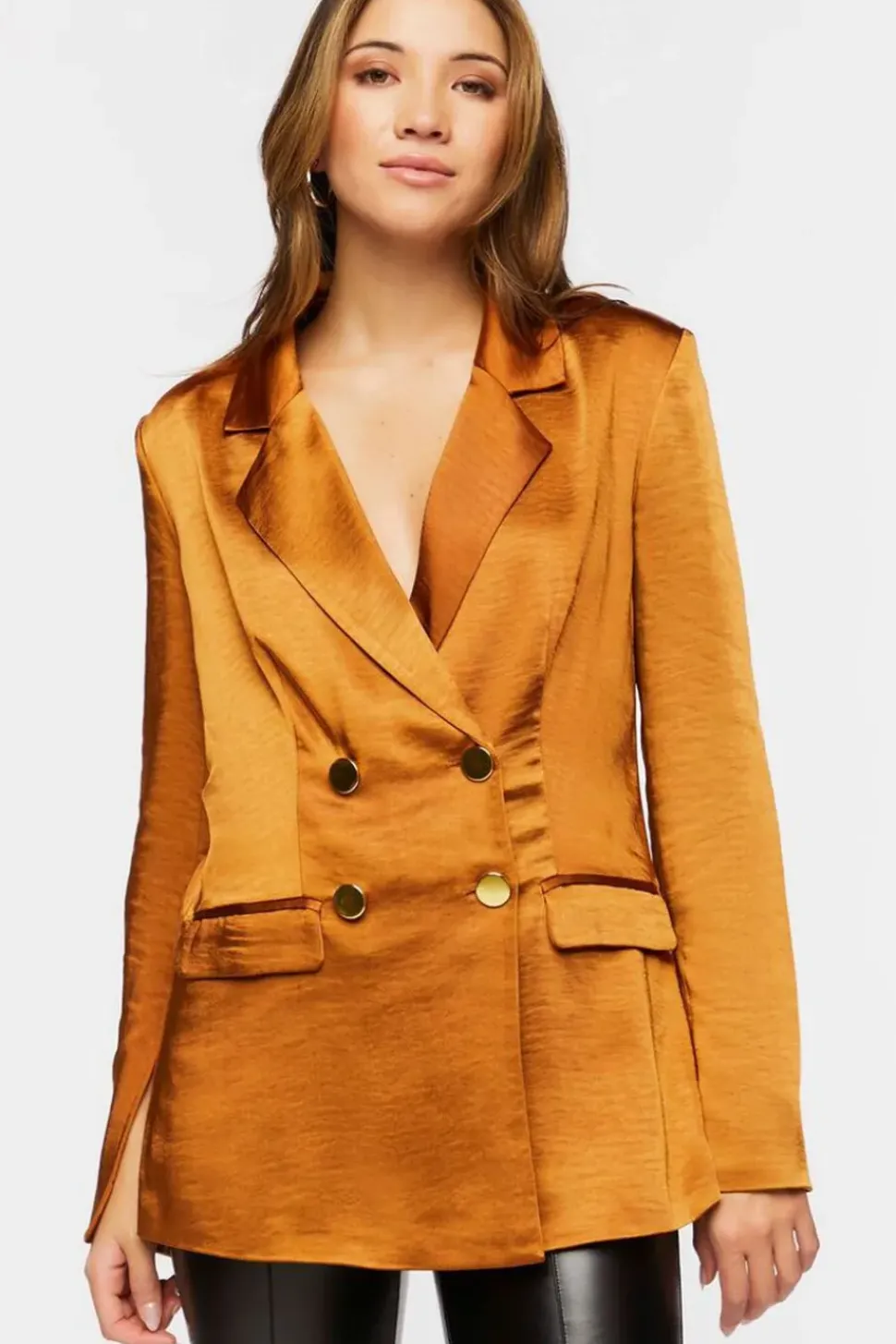Satin Split-Sleeve Blazer