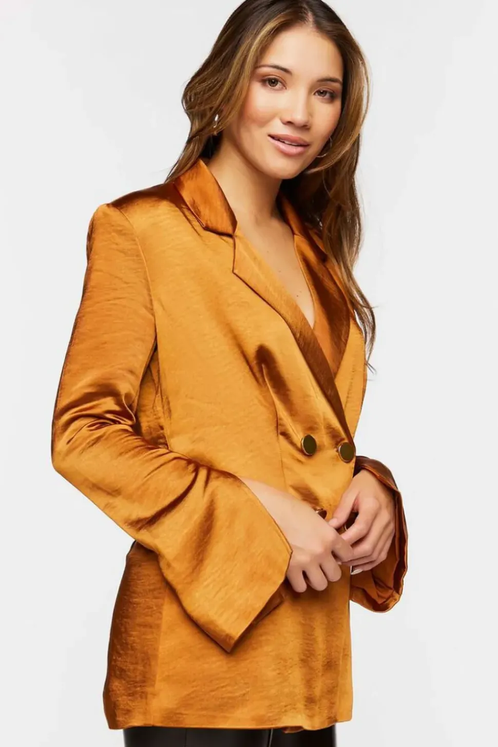 Satin Split-Sleeve Blazer