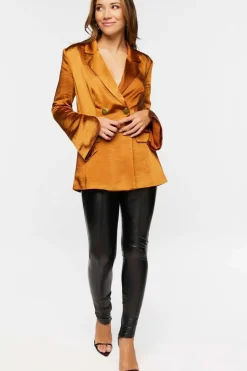 Satin Split-Sleeve Blazer