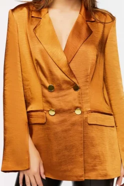 Satin Split-Sleeve Blazer