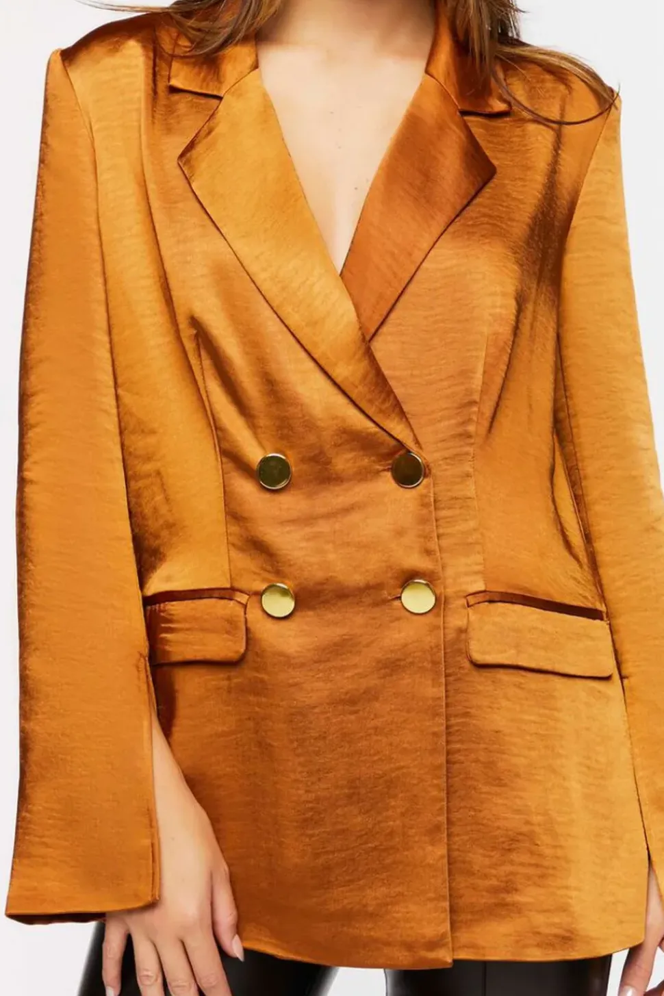 Satin Split-Sleeve Blazer