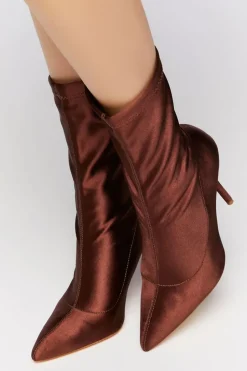 Satin Stiletto Sock Booties