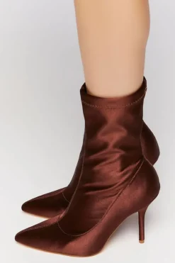 Satin Stiletto Sock Booties
