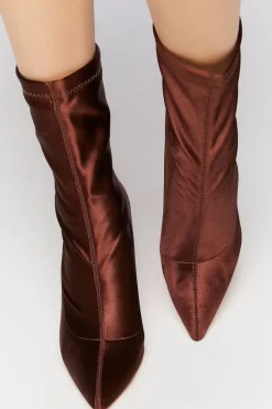 Satin Stiletto Sock Booties