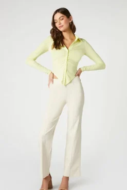 Satin Straight-Leg Trousers