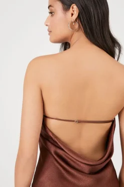 Satin Strapless Maxi Dress