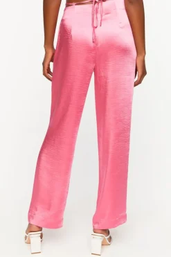 Satin Strappy Mid-Rise Pants