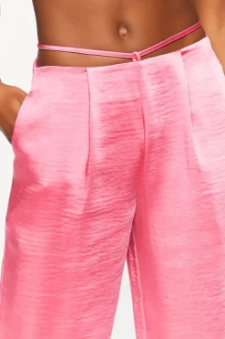 Satin Strappy Mid-Rise Pants