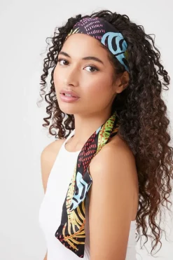 Satin Tropical Print Headwrap