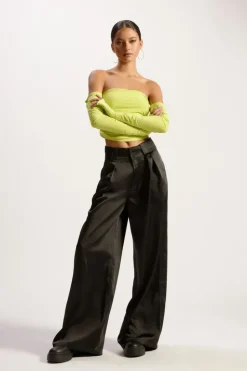Satin Wide-Leg Pants