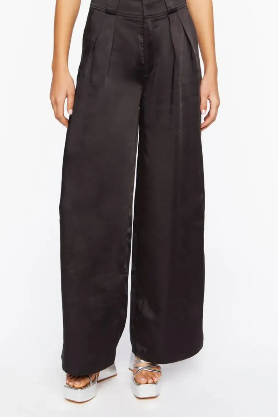 Satin Wide-Leg Pants