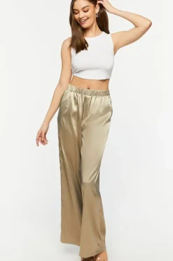 Satin Wide-Leg Pants