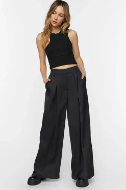 Satin Wide-Leg Pants