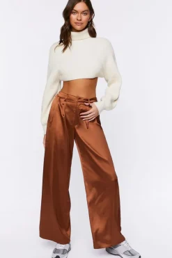 Satin Wide-Leg Pants