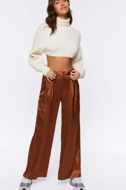 Satin Wide-Leg Pants