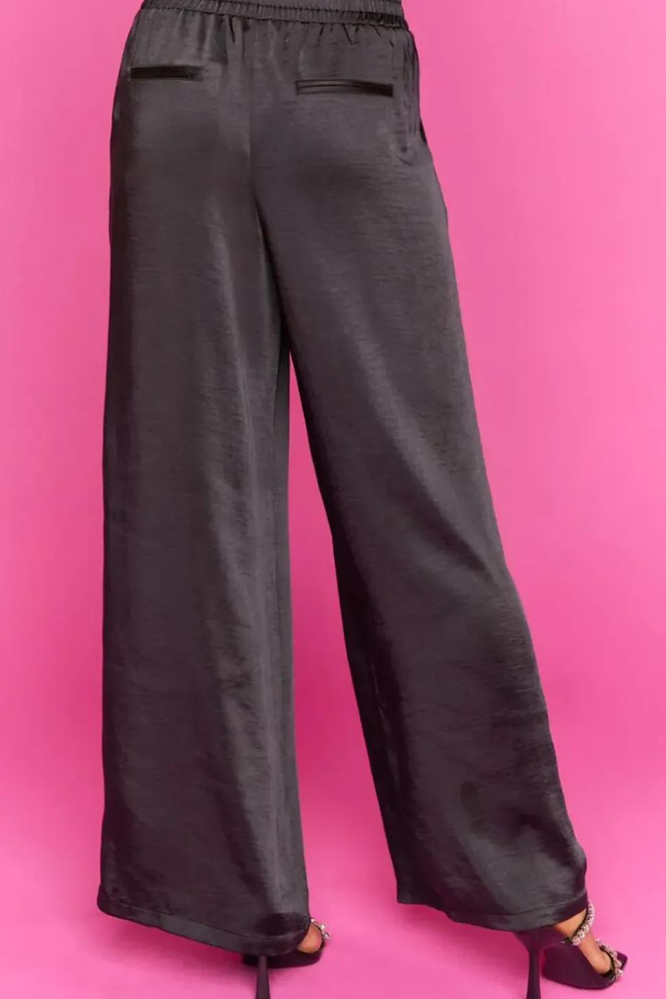 Satin Wide-Leg Pants