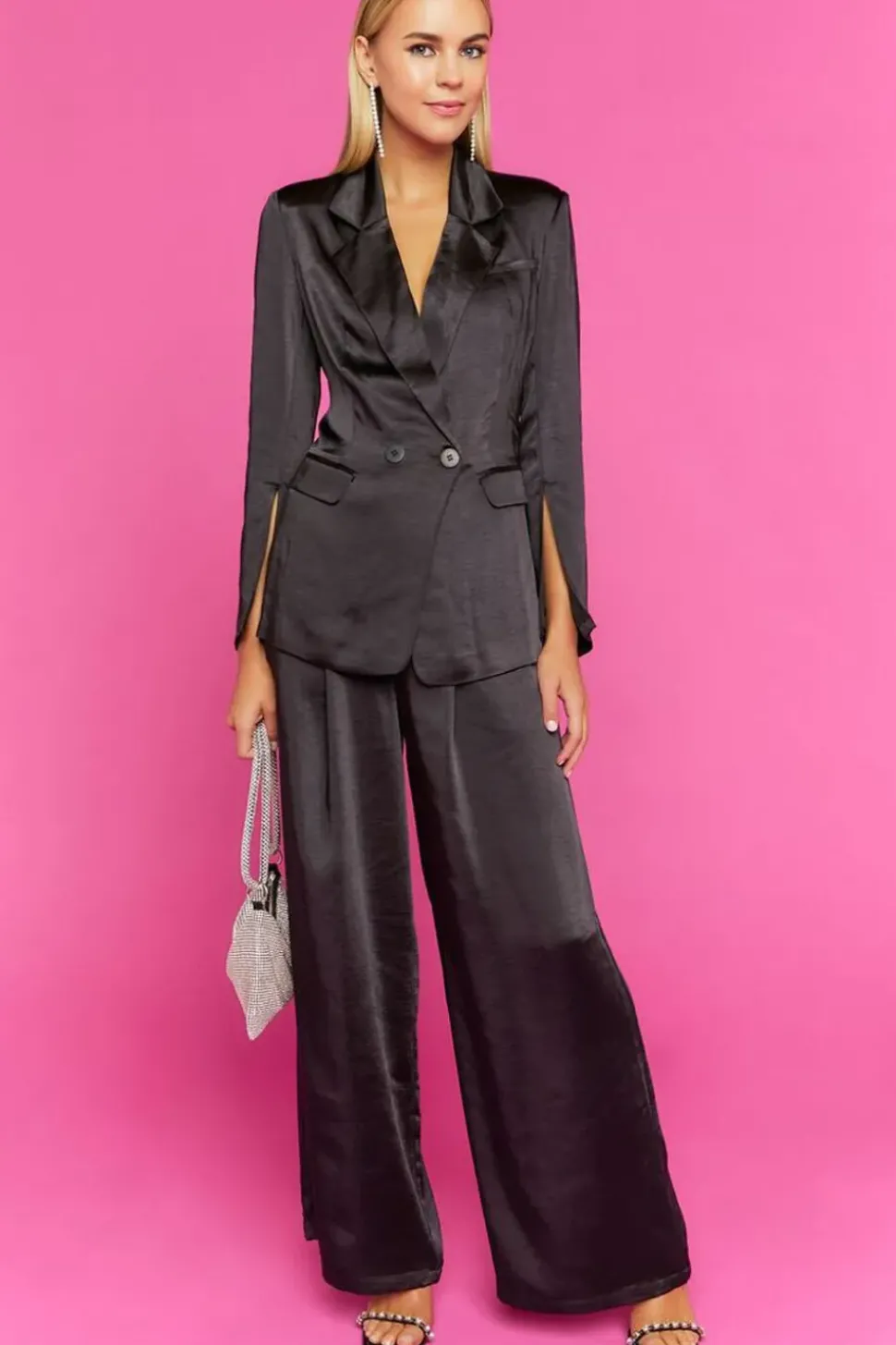 Satin Wide-Leg Pants