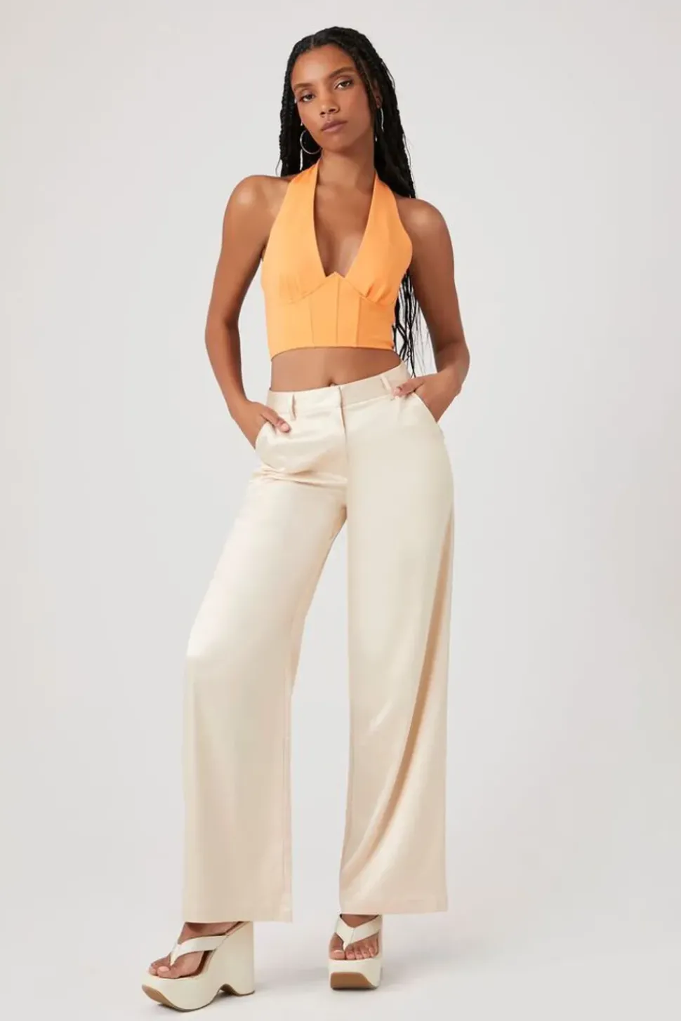 Satin Wide-Leg Pants