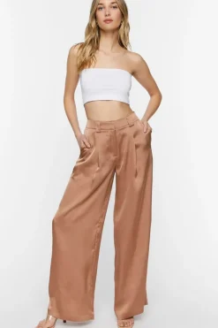 Satin Wide-Leg Trousers