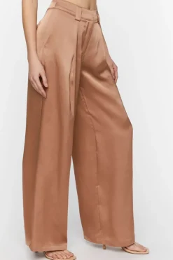 Satin Wide-Leg Trousers