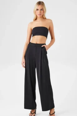Satin Wide-Leg Trousers